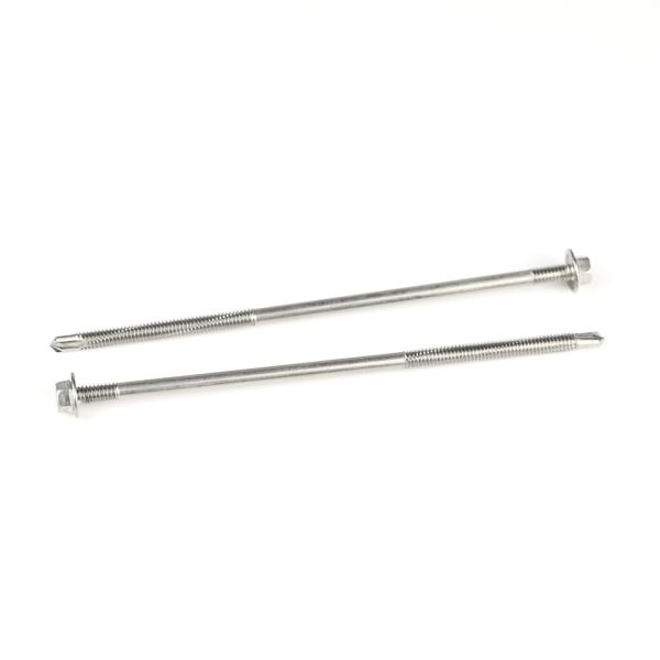 Double Thread Washer Hex Head Self Drilling Screws Stainless Steel for INCH Measurement