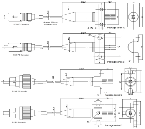 P0010 CWDM DFB TOSA Pigtail FC SC APC UPC Аналоговый лазер 1.25G 2.5G 1270nm До 1610nm CATV