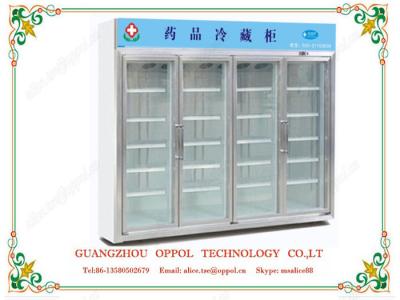 OP-008 Big Capacity Freezer Four Glass Doors Display Cooler For Pharmacy Storage Fridge