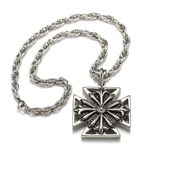 Man's Boys Stainless Steel Cross Pendant Necklace Fashion Jewelry