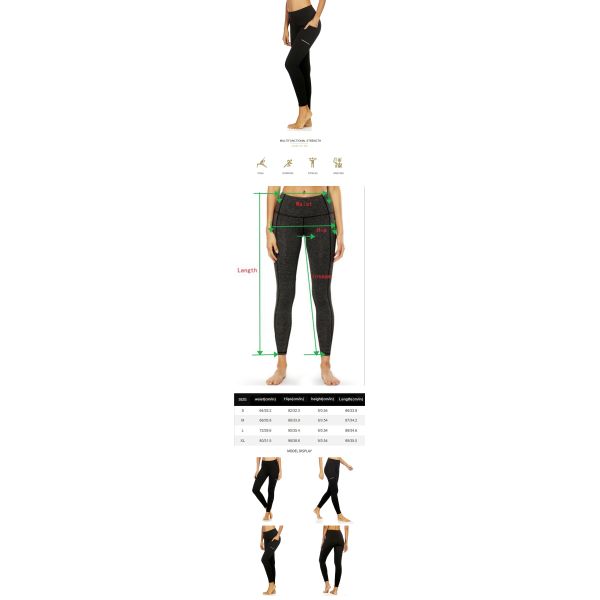 Tummy Control High Support 4 Way Stretch Workout Clothes Sports Leggings Women Sweat-Absorption Yoga Tights with pockets