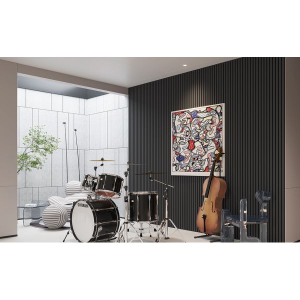 OEM Eco-Friendly Soundproof Wooden Acoustic Slat Wall Panel with 21mm Thickness for Music Room Studio