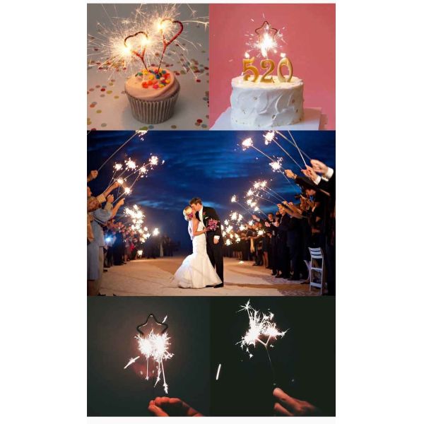 Chinese Firework Sparkler Indoor Star Shaped Wedding Electric Sparklers