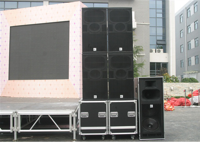 Commercial Passive Pa System 15 Inch Plywood , Passive Pa Speakers Black Paint