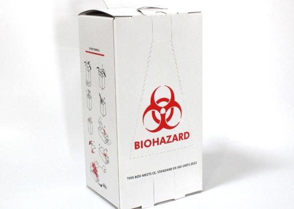 Biohazard Waste Needle Collection 5L Medical Sharps Box White safe box Foldable