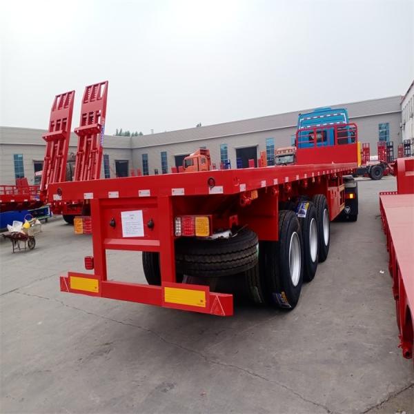 Truck Trailer Flatbed Semi Trailer With 24v Electrical System And High Capacity