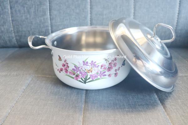 3pcs China made stainless steel double handle soup pot kitchen restaurant cookware set Milk pan in white color