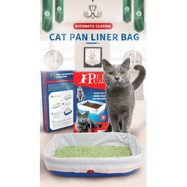 Easy Clean Up Jumbo Drawstring Scented Litter Box Liners bags For Pet Cats