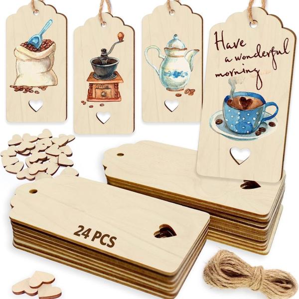 New wooden unfinished label pendant DIY handmade wooden blank gift bookmark wood chip listing