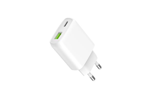 Cargador de pared con conexión a la UE de carga rápida USB A y USB C GaN Tipo C QC Adaptador de cargador de pared