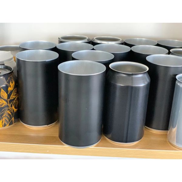Round Matte Printed 16oz 473ml Black Aluminum Can