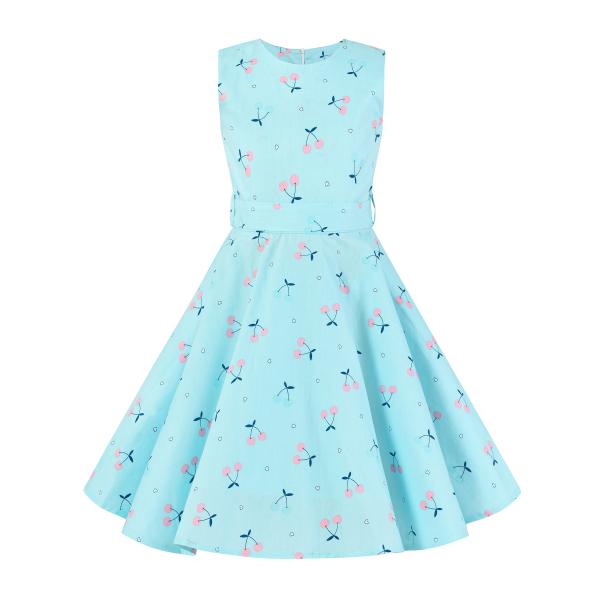 Polka Dot Flower Show Skirt Retro Summer Children'S Clothing Kid Girls Dresses