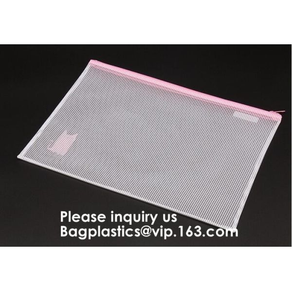Mesh Bag/Zipper /Mesh Pouch/File,Promotional Plastic Mesh Clear File Bag With Zipper,Jewellery Gift Clear Mesh Pouch