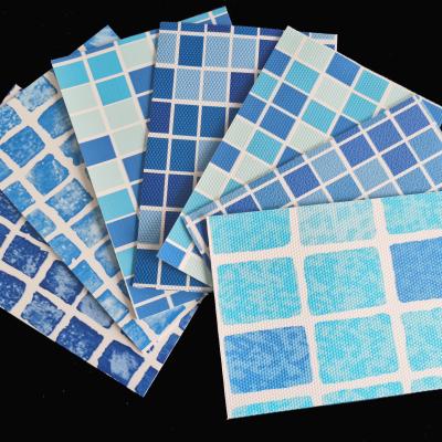 3D Texture Design 18x33 Pool Liner 25m Mosaic Light Blue Pool Liner
