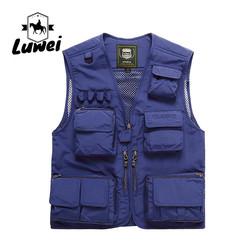 Tactical Custom Utility Outdoor Fishing Sleeveless Lightweight Utility Knit Waistcoat Men Multi Pocket Vest for Workout