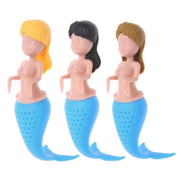 Unique Silicone Hanging Tea Leaf Bags Apusa Making Device Amusing Mermaid Tea Strainer Infuser