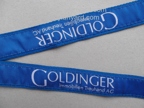 High Graded Jacquard Label Overlaid Lanyard With Metal Detachable Release Buckle