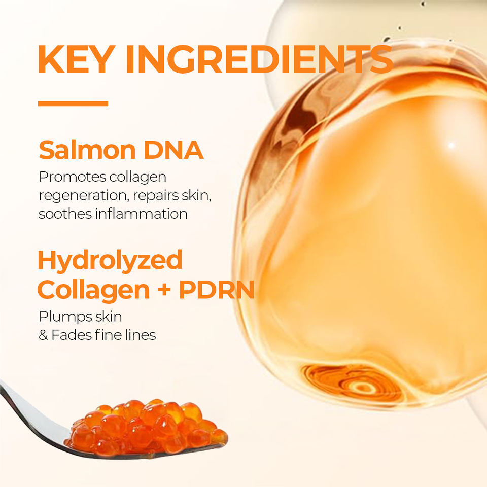 OEM ODM Korean Advanced Salmon Pdrn Collagen Facial Mask Natural Anti-Aging Moisturizing Plumping Face Skin Care Sheet Mask