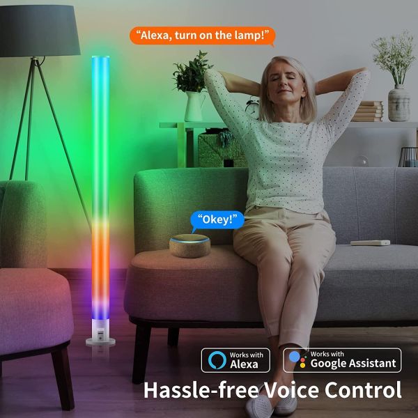 360 Degree Emitting LED Mood Lamp with APP Control and 22W RGB Corner Floor Lamp