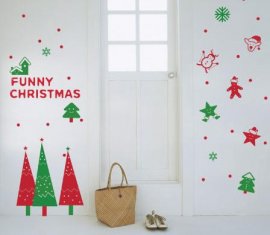The Classic PVC Removable Christmas Wall Decoration Flower Stickers F194