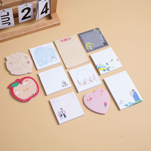 Custom Shape Sticky Notes Die-Cut & Full-Color Printed for Branded Promos & Office Supplies
