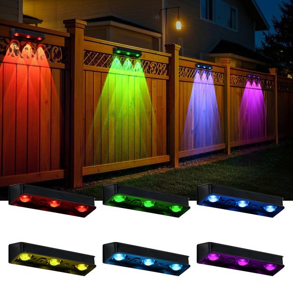 Solar LED Garden Light IP65 Waterproof RGB Outdoor Wall Mount