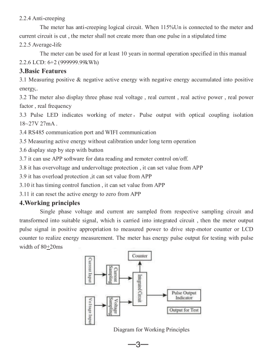 1-Phase 2-Wire Smart Energy Meter with ON/OFF App Control 230V 5(60)A Wifi Din Rail Wireless Kwh Meter
