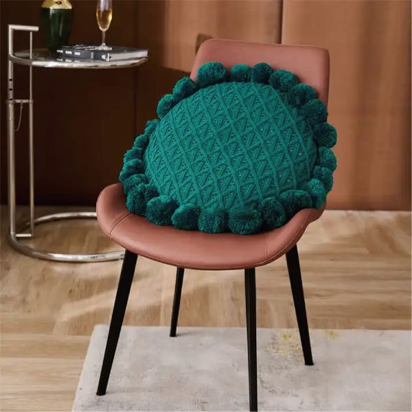 High Density Foam Filling Knitted Throw Pillow Case for Sofa Bed Decor in Customized Color