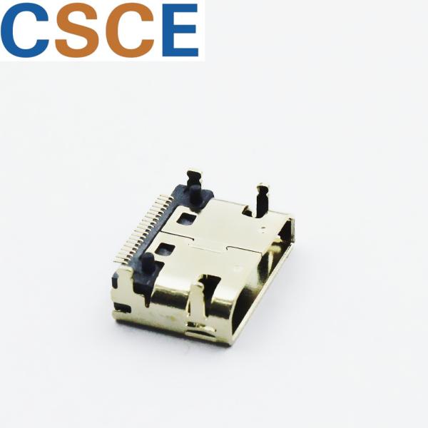 DIP 4.5 HDMI Male To Female Connector / HDMI SMT Connector CE Approved