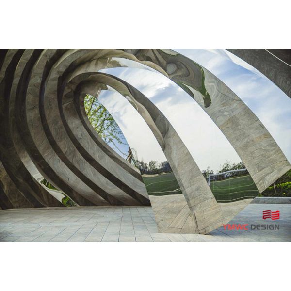 Large Stainless Steel Park Sculpture for Landscape Modern Metal Landscape Sculpture