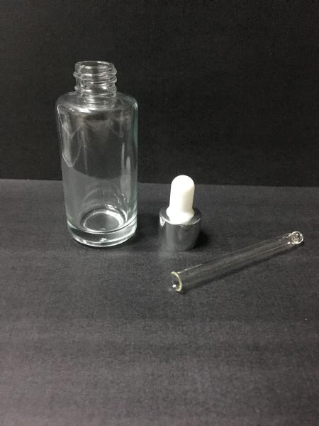 Transparent 30ml Essential Oil Bottles Glass Dropper Bottle With Plastic Cap Skincare Packaging