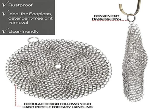6''X6'' Round BBQ Stainless Steel Chainmail Scrubber