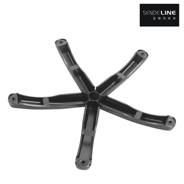Remplacement de la chaise de bureau Mat noir Pieds à cinq étoiles Chef Pieds à cinq griffes en fer Chaise de jeu 1136 kg Base de test de pression statique