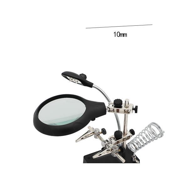Лупа TOKTOS для верстака с зажимом объектива света 3.5X-12X СИД вспомогательным