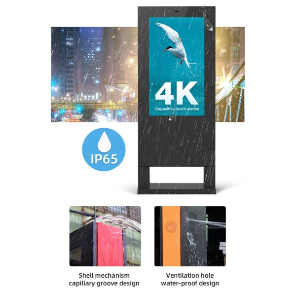 43 Inch IP65 Waterproof Information Kiosk LCD Advertising Digital Signage 320W