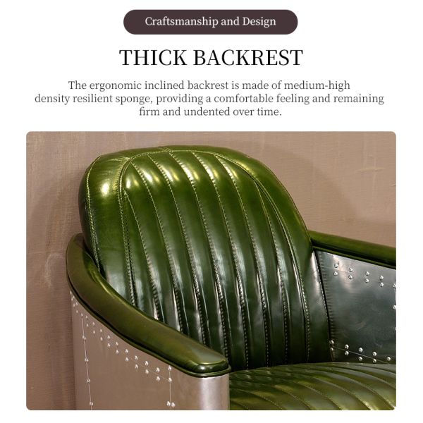 Nidea #8901 Vintage Industrial Classic Aluminum for Lounge Chair for Home Office & Living Room Adjustable Height Retro Style Furniture