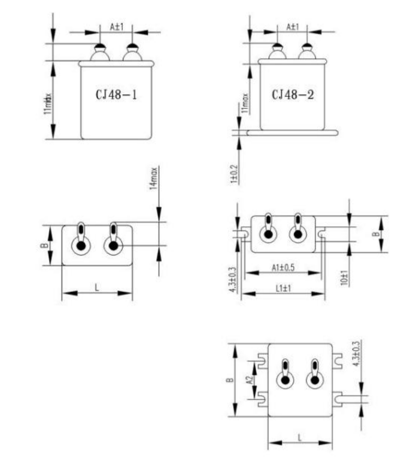 Пленочный конденсатор CJ48 250VDC 10uF высоковольтный, металлизированный бумажный диэлектрический конденсатор