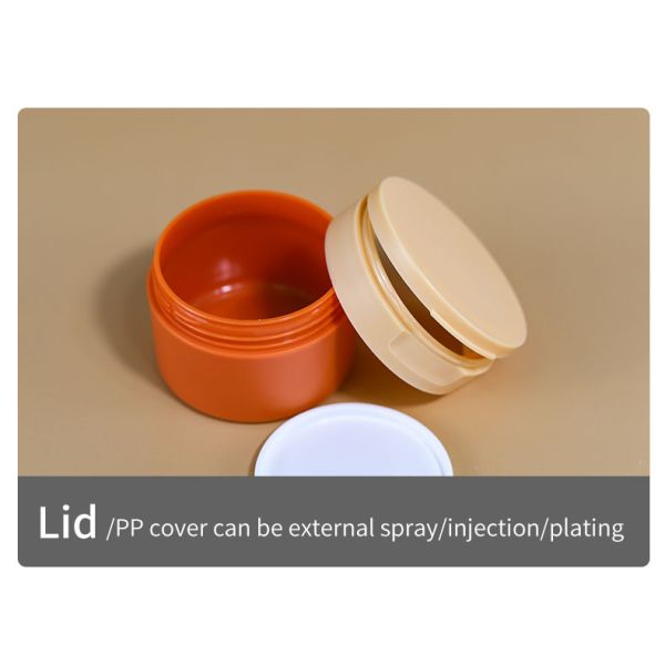 100G Flip Round Top Cap Botella de plástico Top Capa Vidrio de crema Vidrio cosmético Impresión de logotipo personalizado