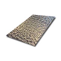 Folha de metal de prata textura martelada acabamento decorativo painéis de parede de aço inoxidável e revestimento de teto