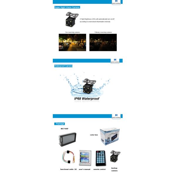 Высококачественное Дин Блуэтоотх 2 стерео автомобиля экрана касания 7 дюймов с обращать камеру