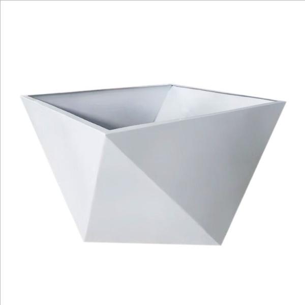 Special Design Galvanized Steel Planter White Powder Coated Flower Pot