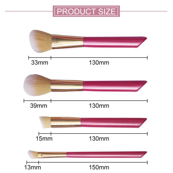 OEM 9PCS Makeup Brush Set Low MOQ Vegan Pink Wood Handle Cosmetics Brushes