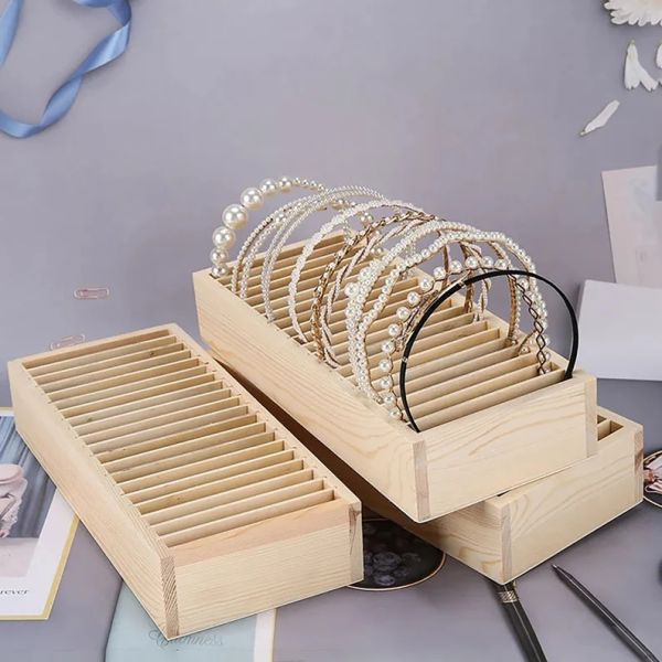 Wooden Bracelet Storage Box Jewelry Display Stand Removable Tray Organizer Box