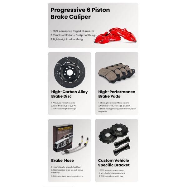 Kit de freinage avant rétrofit TEI P60NS 6 pistons pour BMW F30 F80 E90 315i 320i 325i 330i, disque 355/378*28mm