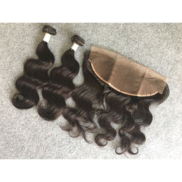 Перуанская объемная волна волос девственницы ранга 8A отсутствие путать со шнурком 13x4 прифронтовым