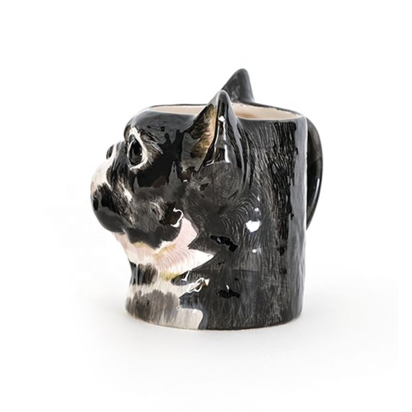 Самый продаваемый милый глиняный 3D черный собачий кувшин из керамики