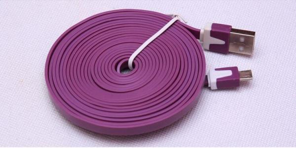1M 3m data cable Noodle Flat USB 2.0 usb cable usb charging cables for iphone 5 6s plus S6