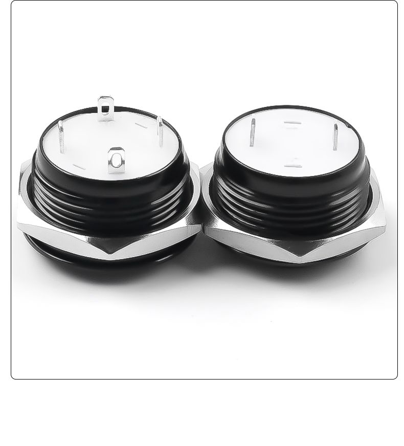 High Quality 19MM Oxidized Black  Metal Push Button Switch Self-Return 1NO with LED Momentary Reset
