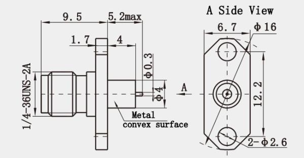 Stainless Steel Material K Type 2.92mm RF Coxial Connector PCB Mount