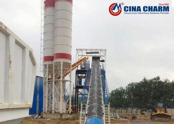 planta de tratamento por lotes concreta misturada pronta concreta molhada estacionária HZS120 da grande capacidade da planta 120m3 do grupo